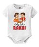 Baby Buzz 100% Cotton Knit Raksha Bandhan Theme Half Sleeves My 1st Rakhi Text Printed Onesie - White