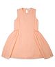 My Milestones Cotton Woven Sleeveless Solid Dress - Peach