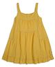My Milestones Cotton Woven Sleeveless Schiffli Embroidered Dress - Yellow