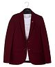 Charchit Cotton Blend Woven Full Sleeves Solid Blazer With Your Potential Is Endless Text Printed Tee Set - Maroon