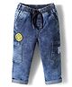 Babyhug Cotton Denim Full Length Washed Jeans With Stretch - Blue