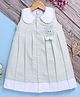 blushh berry Cotton Blend Knit Sleeveless Geometric Printed & Cute Bunny Applique Detailed Dress - Green