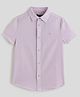One Friday Cotton Woven Half Sleeves Solid Shirt - Lilac