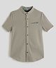 One Friday Cotton Knit Half Sleeves Tiger Printed Shirt - Grey