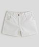 One Friday Cotton Woven Solid Shorts - Off White