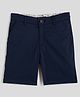 One Friday Cotton Woven Solid Shorts - Navy Blue