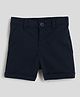 One Friday Cotton Woven Solid Shorts - Navy Blue