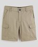 One Friday Cotton Woven Solid Shorts - Khaki