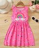 Bolly Lounge Cotton Blend Knit Sleeveless Polka Dots & Rainbow Printed Dress - Pink
