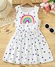 Bolly Lounge Cotton Blend Knit Sleeveless Polka Dots & Rainbow Printed Dress - White