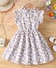 Bolly Lounge Cotton Blend Woven Frill Sleeves Floral Printed Dress - Purple