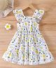 Bolly Lounge Cotton Blend Woven Sleeveless Honey Bees Printed Dress - Yellow