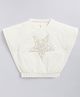 giniekids Knit Half Sleeves Pearls Embellished Star Patch Detailed Crop Top - White