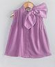Hugsntugs Cotton Woven Sleeveless Bow Applique Detailed Top - Purple
