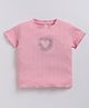 giniekids Knit Half Sleeves Beads Embellished Heart Designed Top - Pink