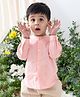 Tiber Taber 100% Cotton Woven Full Sleeves Floral Embroidered Shirt - Pink