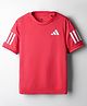 ADIDAS KIDS Knit Half Sleeves T-Shirt with Tape Detailing - Red