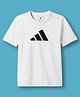 ADIDAS KIDS Cotton Knit Half Sleeves T-Shirt with Brand Logo Graphic - White