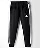 ADIDAS KIDS Cotton Knit Full Length Track Pant with Tape Detailing - Black