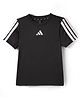 Adidas Kids Knit Half Sleeves T-Shirt With Logo Print - Black