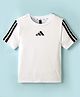 Adidas Kids Knit Half Sleeves T-Shirt With Logo Print - White