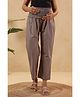Ikk Kudi by Seerat Cotton Woven Solid High Waist Maternity Pant - Grey