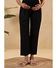 Ikk Kudi by Seerat Cotton Woven Solid High Waist Maternity Pant - Black