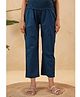 Ikk Kudi by Seerat Cotton Woven Solid High Waist Maternity Pant - Peacock Blue