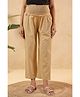 Ikk Kudi by Seerat Cotton Woven Solid High Waist Maternity Pant - Beige