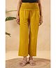 Ikk Kudi by Seerat Cotton Woven Solid High Waist Maternity Pant - Mustard