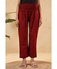Ikk Kudi by Seerat Cotton Woven Solid High Waist Maternity Pant - Maroon