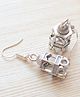 Pretty Ponytails Abstract Designed Ethnic Drop Earrings - Silver