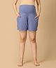 The Mom Store Cotton Lycra Knit Solid Maternity Shorts - Violet
