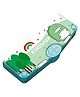 New Pinch Multifunctional Pencil Case, Pencil Box with 1 Compartments for Students - Cartoon Pattern Stationery Set with Pop Out Scissors and Pencil Sharpener (green)