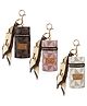 New Pinch Stylish Round Zipper Pouch Keychain  With Designer Scarf &  Hook  for kids | Pack of 3 random color dispacth