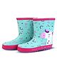 Little Surprise Box Unicorn Patch Detailed Rainbows Designed Slip On Gumboots - Sky Blue