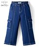 Arias Cotton Woven Full Length Washed Jeans With Cargo Pockets - Blue
