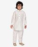 Pehanaava Cotton Woven Full Sleeves Solid Pathani Style Kurta Pyjama Set - White
