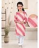 Pehanaava Cotton Woven Three Fourth Sleeves Bandhani Designed Tie Dye Kurti Pant Set - Pink