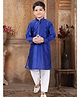 Pehanaava Cotton Woven Full Sleeves Solid Kurta Pyjama - Royal Blue