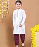 Pehanaava Cotton Woven Full Sleeves Solid Kurta Pyjama Set - White