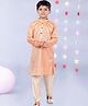 Pehanaava Cotton Woven Full Sleeves Foil Checked Kurta Pyjama - Gold