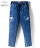 Arias Cotton Woven Full Length Washed Stretchable Jeans With Cut & Sew Detailing - Blue
