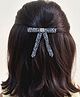Lime By Manika Stones Embellished Bow Designed Alligator Clip - Silver