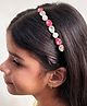 Lime By Manika Crystals & Pearls Embellished Hair Band - Dark Pink
