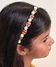 Lime By Manika Kundan & Pearls Embellished Hair Band - Dark Pink