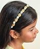 Lime By Manika Pearls & Kundan Embellished Hair Band - Light Pink