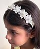 Lime By Manika Pearls Embellished Floral  Applique Detailed Hair Band - White