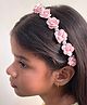 Lime By Manika Pearls Embellished Floral Applique Detailed Hair Band - Baby Pink