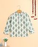 The Magic Wand Cotton Woven Full Sleeves Floral Motifs Printed Kurta - Green